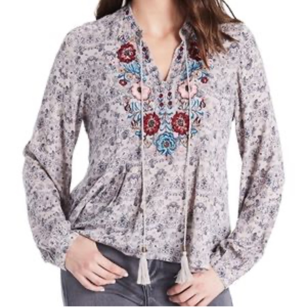 Vintage America Floral Embroidered Blouse - Eligible 3/$25